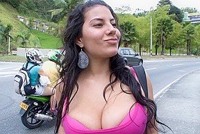 Huge real tits on this Latina babe