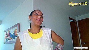 MAMACITAZ – Big Booty Latina teen 18+ Maid Andrea Florez Gets Her Pussy Drilled In Hard Threesome